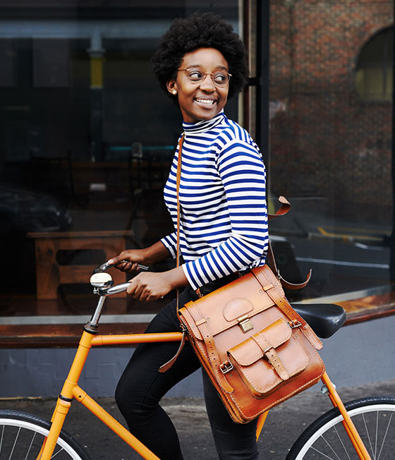 Woman riding a bike